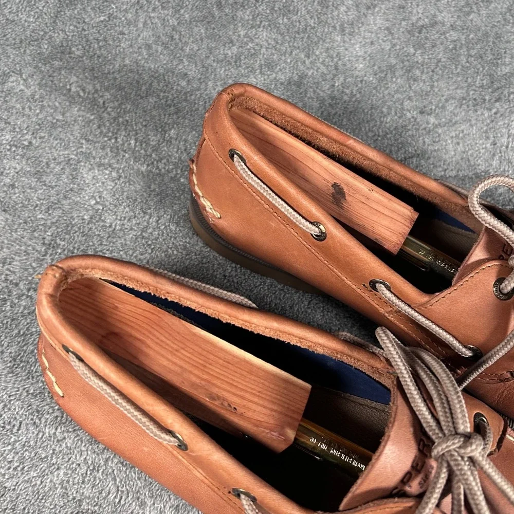 Sperry Top Sider Boat Shoes Mens 11M Brown Leather Classic  Lace Up - Picture 4 of 11